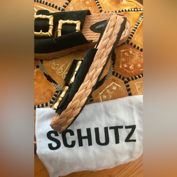 Schutz Raffia Slide Sandals – Size 7 - Picture 2 of 4